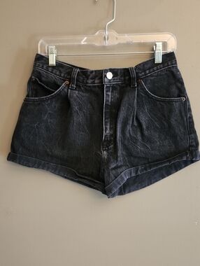Abercrombie & Fitch Black Washed Annie High Rise Denim Shorts